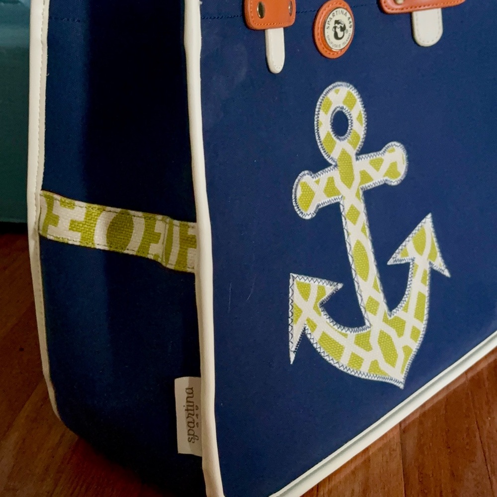 Spartina 449 Anchor Blue and Cream Tote - Picture 8 of 12